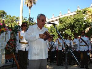 Eusebio Leal en el Acto del 2016 por aniversario del 10 de Octubre