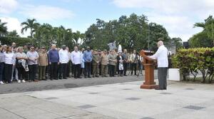 Presiden Raul y Diaz–Canel despedida de la Heroína Asela de los Santos