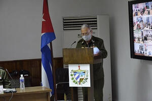 El General de División Romárico Sotomayor, jefe de la Dirección Política del Minint